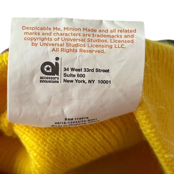 Minion Winter Hat Kids and Adult Yellow and Black Despicable Me - Picture 6 of 6